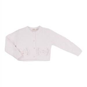 NEW EMC girl's yarn knit bolero cardigan with rhinestone bow detail in white